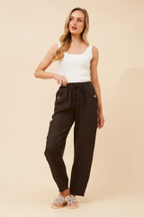 Lola Italian linen pants - chocolate