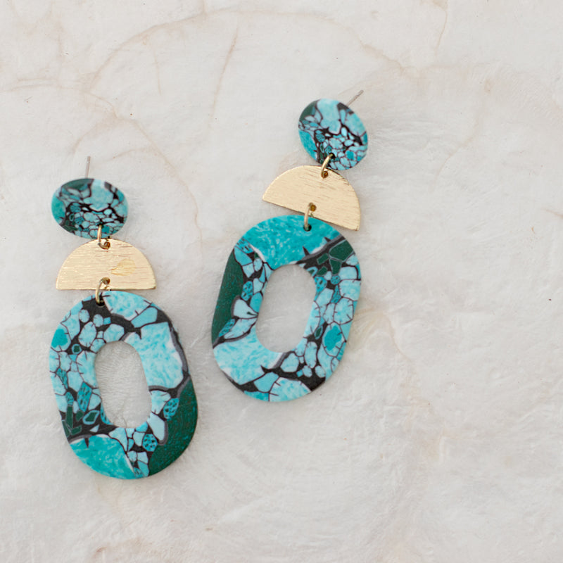 Turquoise Marble Earrings