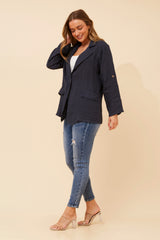 Penny linen jacket - Navy