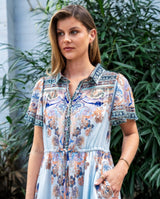 REISS MIDI DRESS - BLUE
