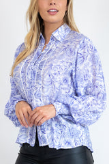 Citra Balloon Sleeve Top - Blue