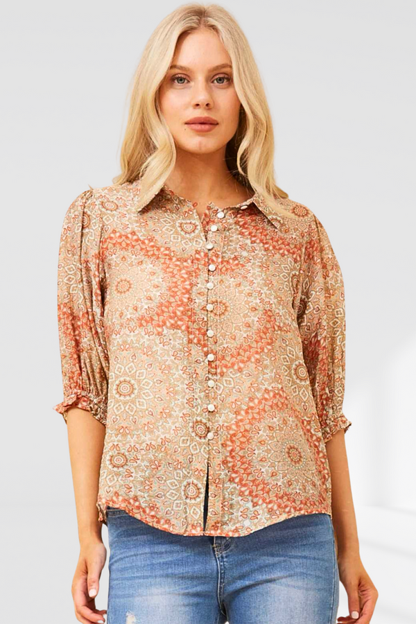 Mosaic Shirt - Rust