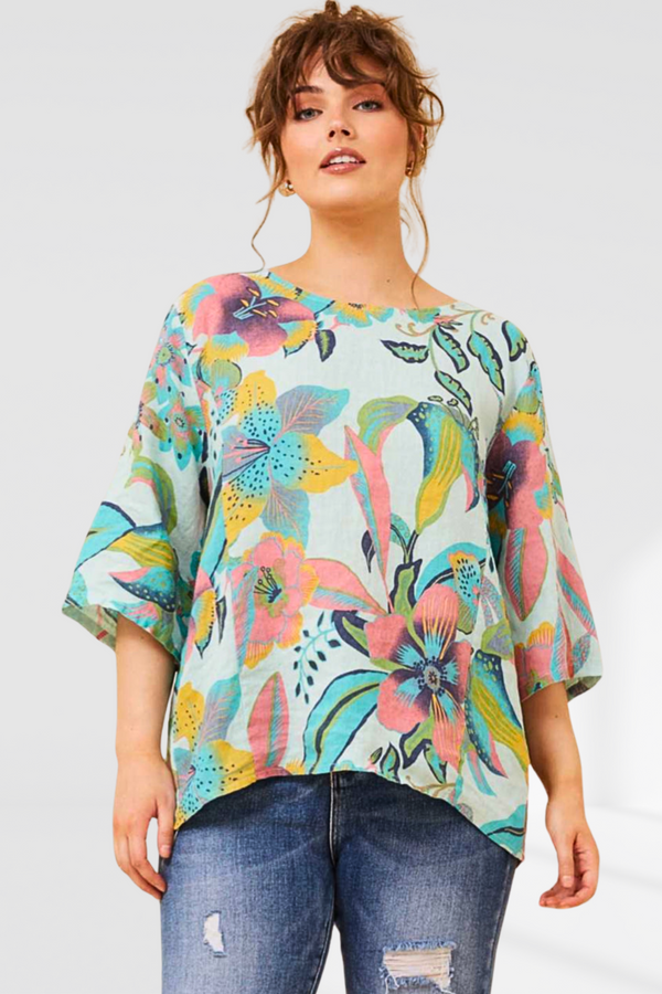 Sia top - Aqua Floral