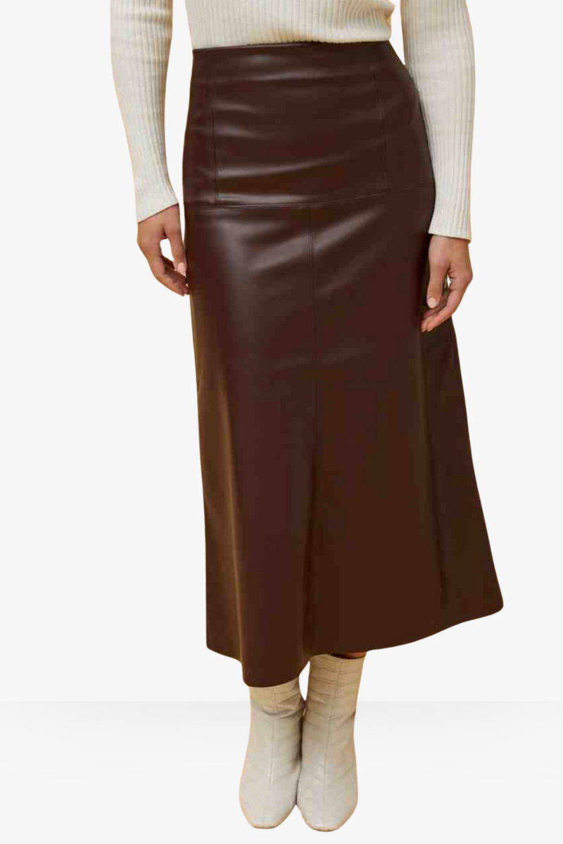 Fifi pleather skirt - brown