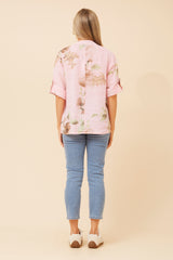 Gigi linen top - pink