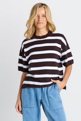 Libby Boxy Top- chocolate stripe