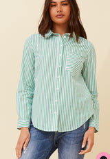 Lucy Stripe Shirt - Jade
