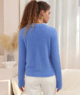 Ash Fluffy Knit - Blue