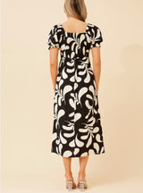 Stella Dress - black and White