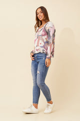 Lori knitted top - multi burgundy