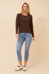 Conti knit top - chocolate