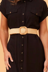Belt with buckle - tan