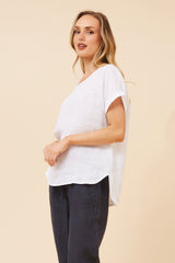 Lina linen top - White