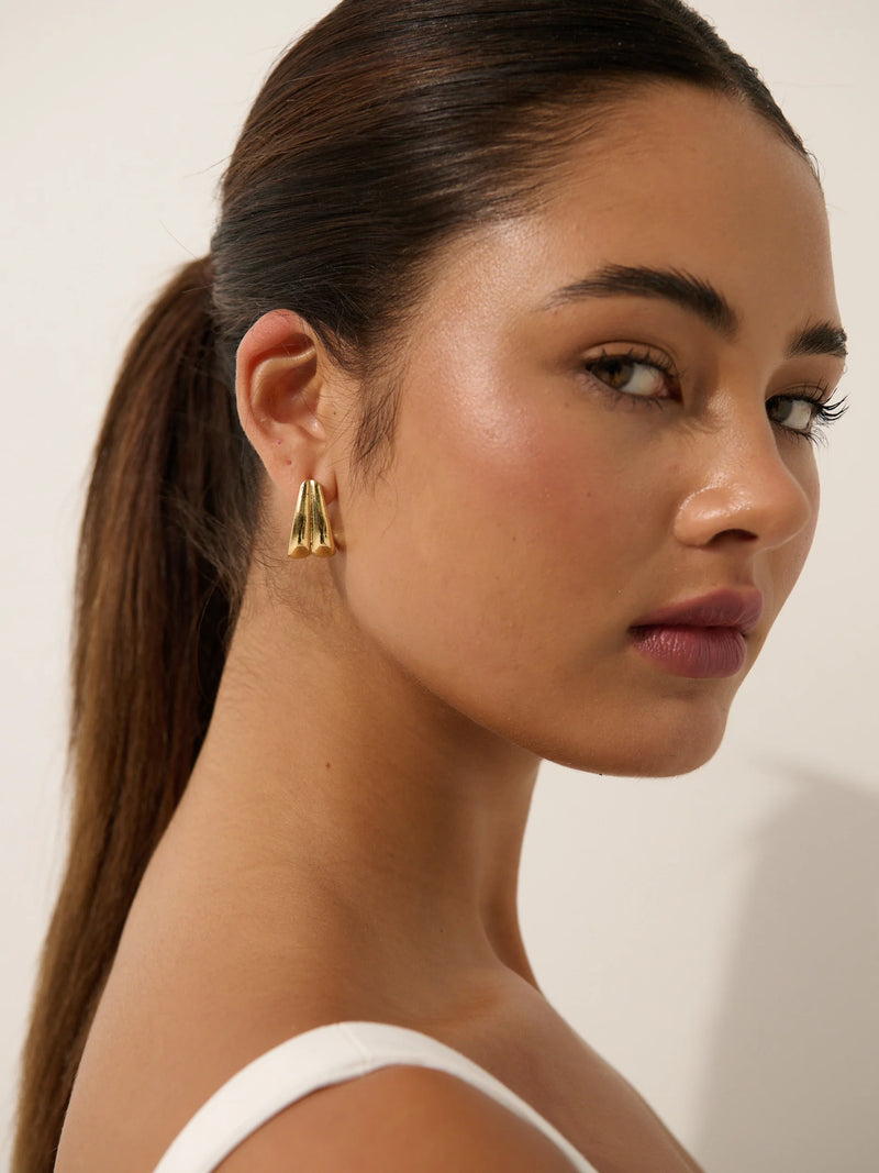 Mini Droplet plated earrings - gold
