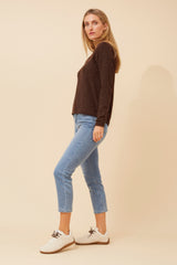 Conti knit top - chocolate