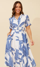 Alaria Dress - Blue/White