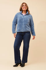 Jade fluffy jacket - Indigo blue