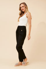 Lola Italian linen pants - Black