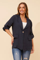 Penny linen jacket - Navy