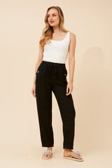 Lola Italian linen pants - Black