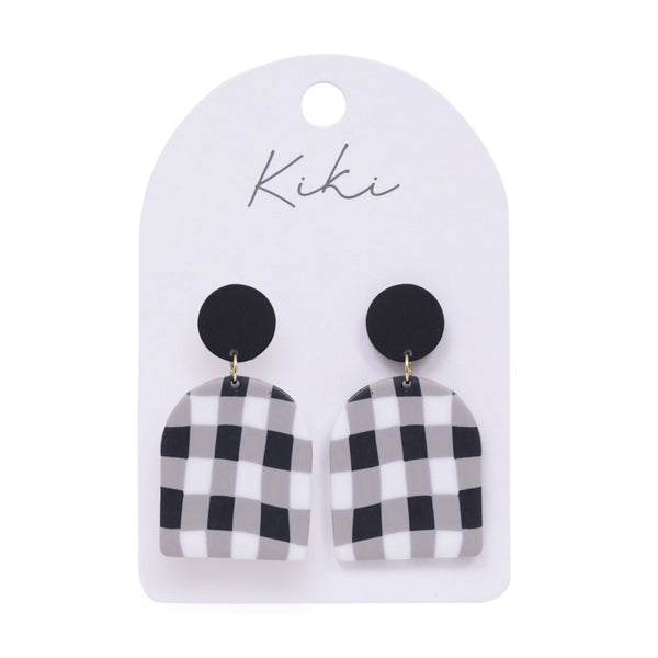 Black & White Gingham Earrings