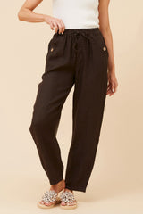 Lola Italian linen pants - chocolate