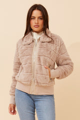 Jordyn Faux Fur Bomber jacket - beige