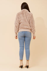 Jordyn Faux Fur Bomber jacket - beige