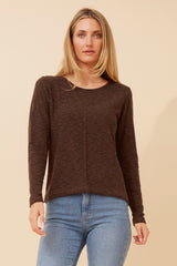 Conti knit top - chocolate