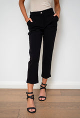 Sandy side split pants - black
