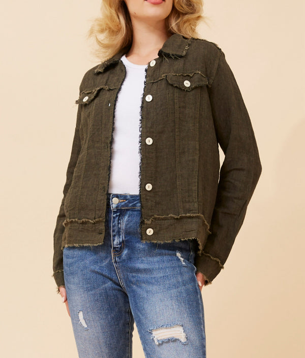 Bailey linen jacket - khaki
