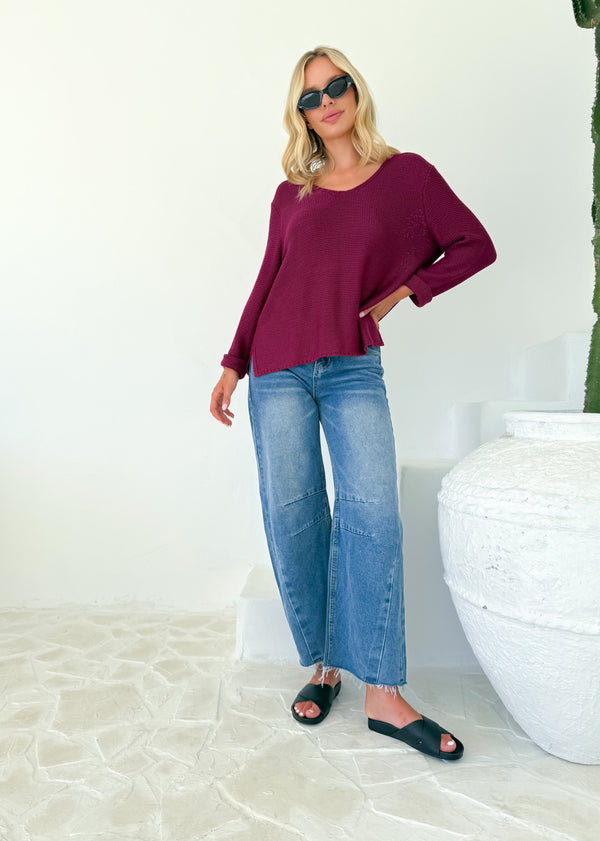 Domini Loop Knit Jumper - Boysenberry