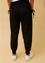 SOLID HAREM PANTS - BLACK