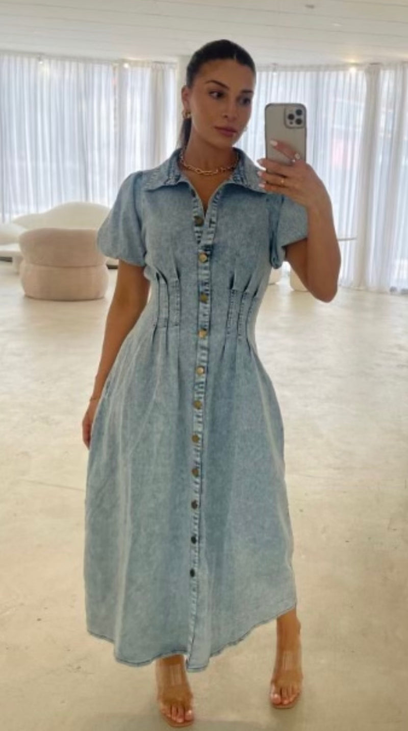 Marnie denim dress- light denim