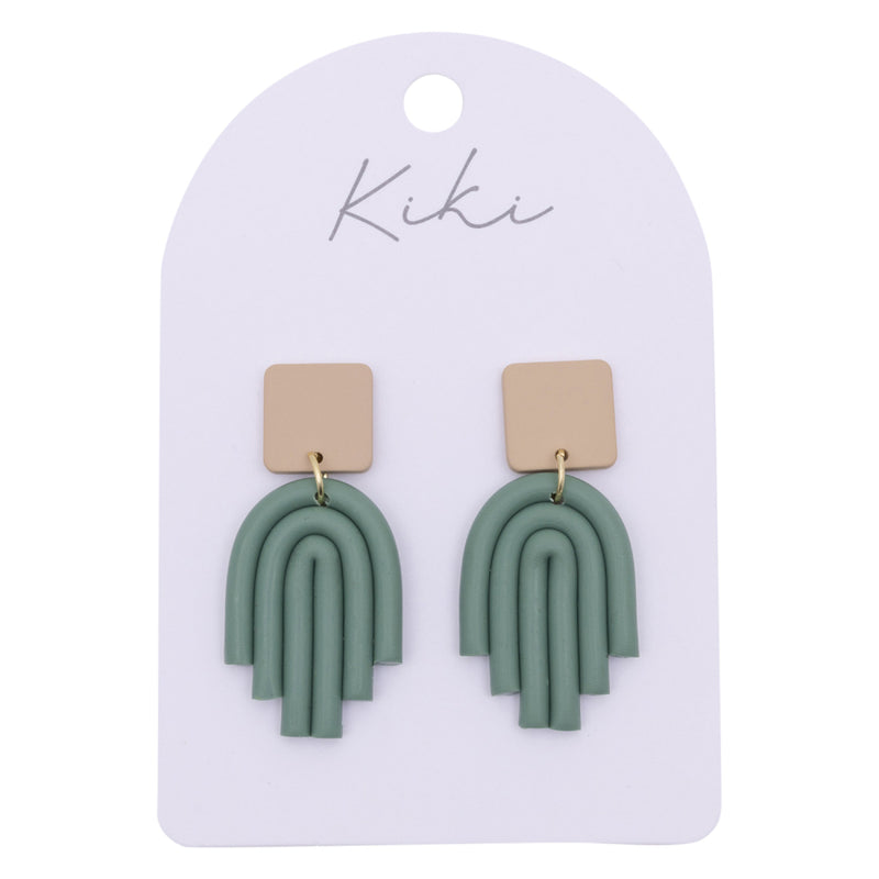Kiki sage arch earrings
