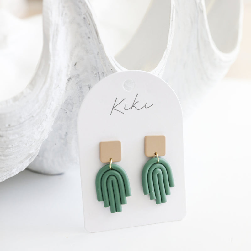 Kiki sage arch earrings