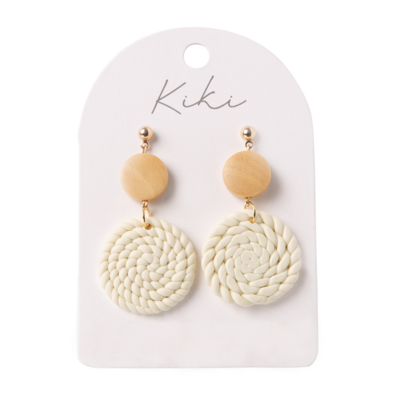 Kiki natural weave earrings