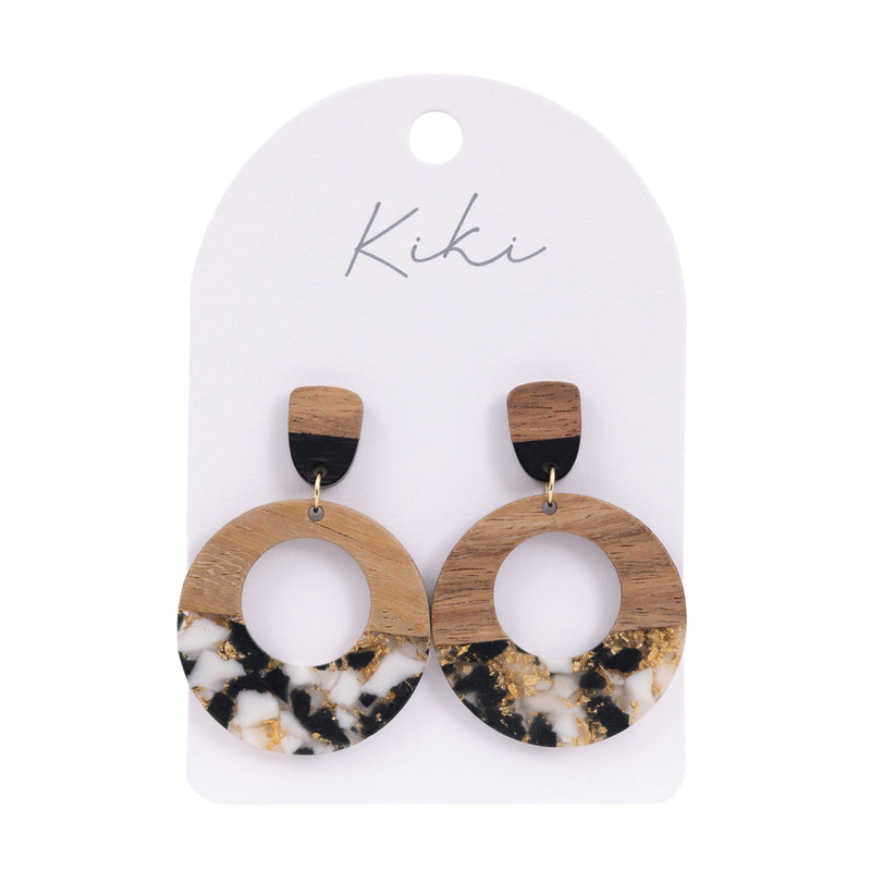 Kiki black & white hoop earrings
