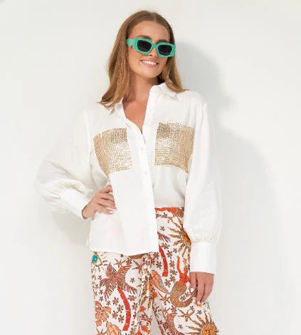Aria shirt - white bling