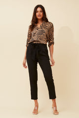 Bronze zebra print blouse