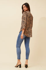 Bronze zebra print blouse