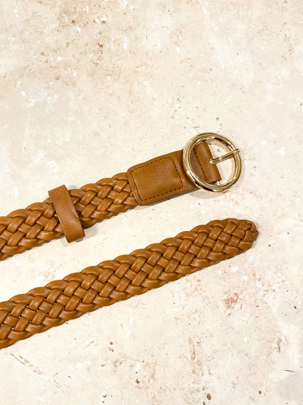Emma Braided Round Buckle
Belt - Tan