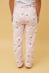 Koala Plush Pyjama Pants- Pale Pink