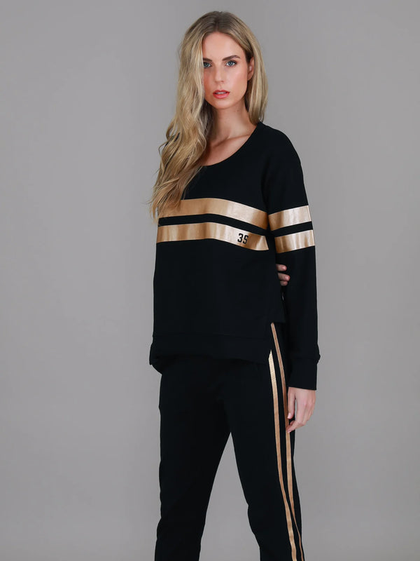 Two-Stripe Graphic Sweatshirt By 3rdStory