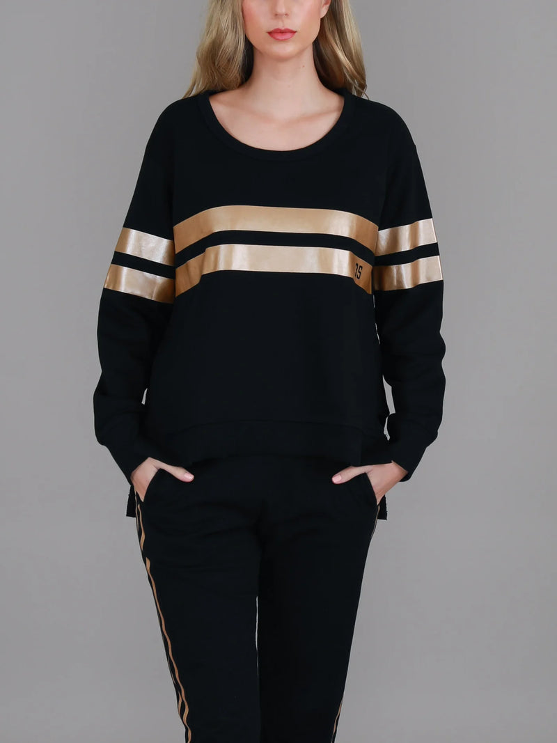 Two-Stripe Graphic Sweatshirt By 3rdStory