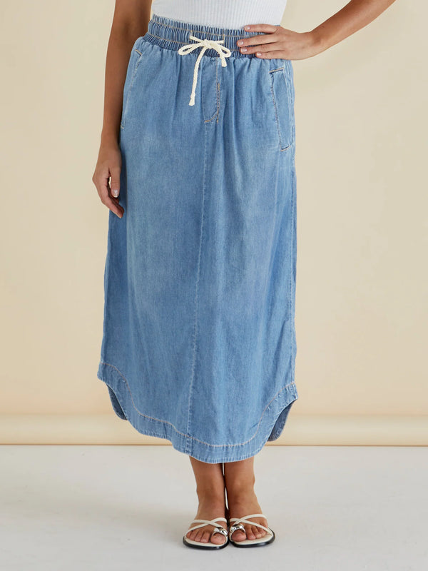 Brunch Denim Skirt - Oasis Blue
