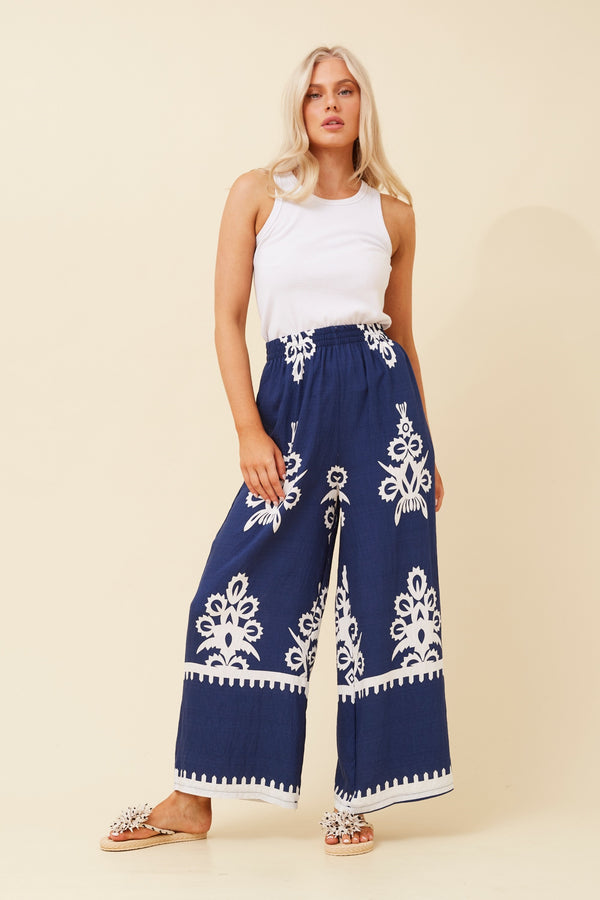Nikki wide leg pants - Navy