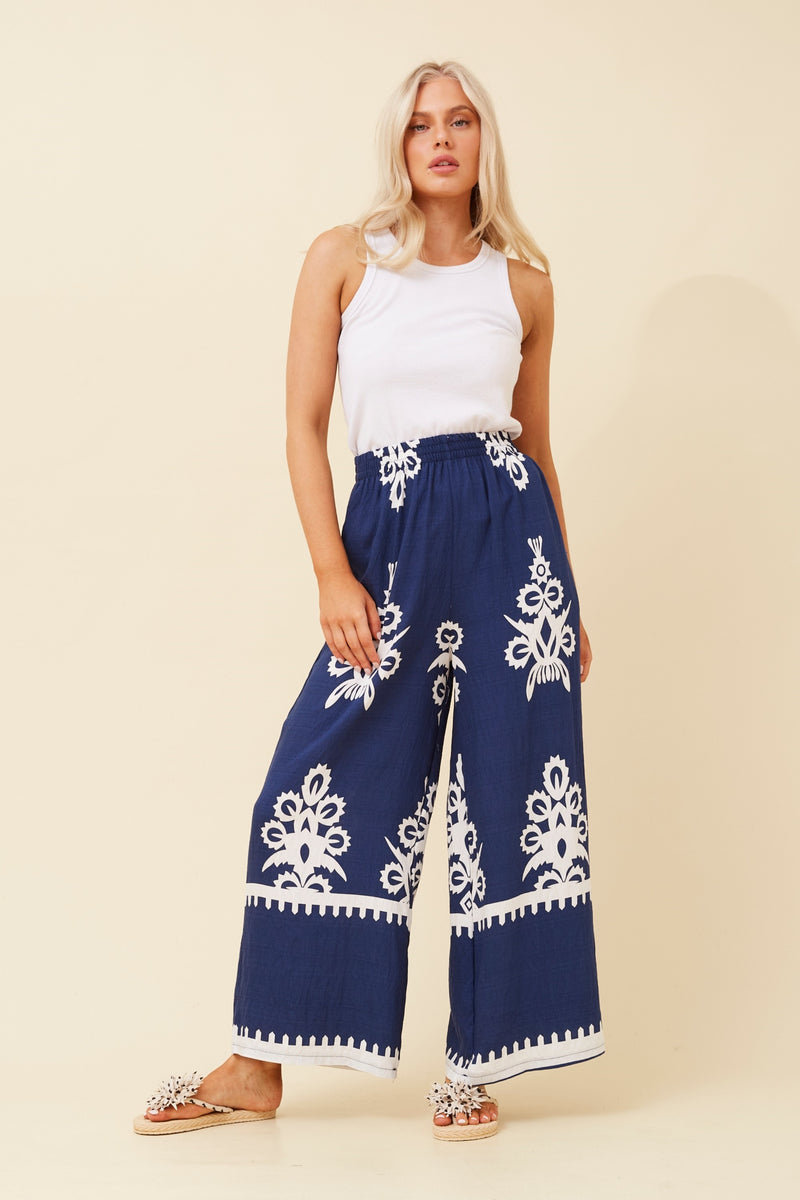 Nikki wide leg pants - Navy