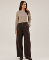 Leah wide leg pants- Brown