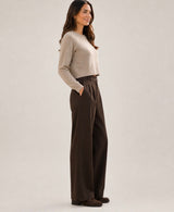 Leah wide leg pants- Brown